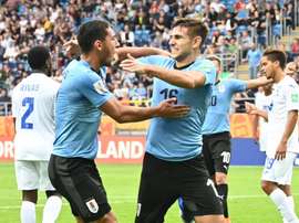 Uruguay pone pie y medio en octavos. Twitter/Uruguay