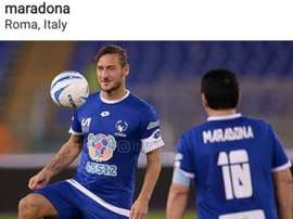 Maradona se acordó del cumpleaños de Totti. Instagram/Maradona
