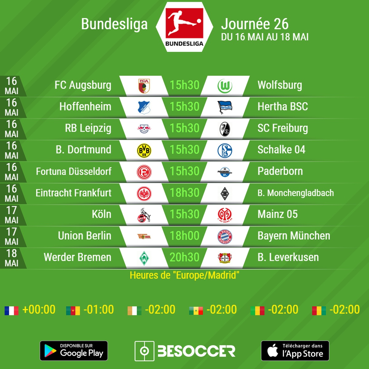 Le Programme De La 26e Journee De Bundesliga Bundesliga 2022 Calendrier