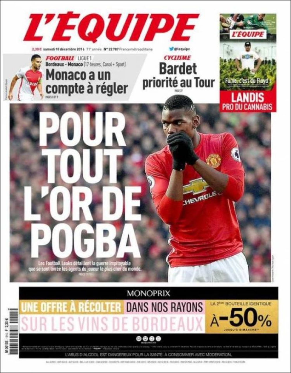 Les Unes des journaux sportifs européens du 10 décembre 2016