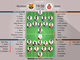 Le formazioni ufficiali di Barcellona-Girona. BeSoccer