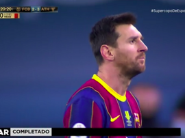Messi agredió a Villalibre y fue expulsado por primera vez con el Barça. Captura/Vamos