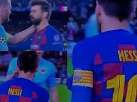 Messi y Piqué sí saludaron a rivales tras el partido. Capturas