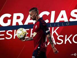 Lillo ya no es de Osasuna. Twitter/CAOsasuna