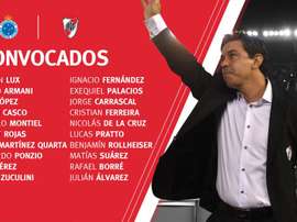 River viajará a Brasil sin Pinola. Twitter/RiverPlate