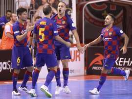 El Barça comienza con el pie en el acelerador. Twitter/FCBFutbolSala