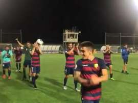 El Llagostera profundiza en la crisis del Hércules. Twitter/UELlagostera