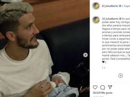 Luis Alberto dejó un emotivo mensaje. Captura/Instagram/10_luisalberto