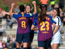 El Barcelona ya iba ganando 4-0 en el minuto 17. FCBarcelonaFemení