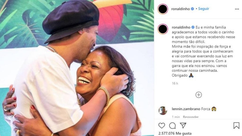 Ronaldinho se queda con la fuerza y garra de su madre. Ronaldinho