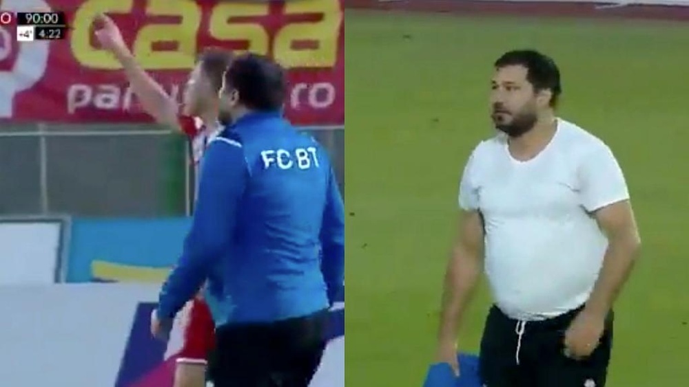 El técnico perdió los papeles. Captura/DigiSport1Rumania