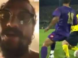 Osvaldo felicitó a Messi y le recordó el caño que le hizo. Capturas/ESPN