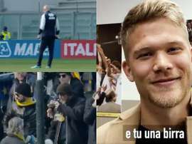 Cornelius se disculpó con el aficionado. Captura/1913parmacalcio