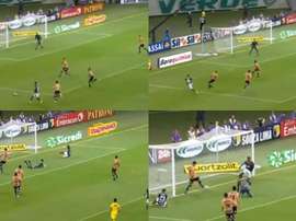 También le anularon un gol a Borja. Capturas/Globoesporte