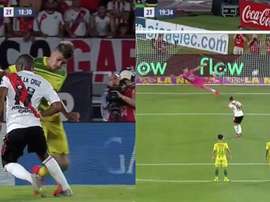 Quintero puso el punto final a la mala racha de River. Capturas/FOXSportsArg