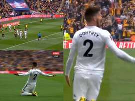Doherty adelantó a los suyos en el minuto 37. Captura/ESPN