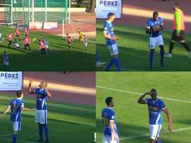 Primer gol de Mathias Pogba con el Manchego... ¡y triple celebración! Twitter/DeportesCMM