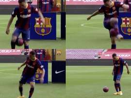 Quizá los nervios le jugaron una mala pasada. Captura/BarçaTV