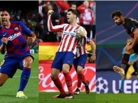 ¿Suárez, Morata o Diego Costa? El uruguayo arrasa. EFE - AFP