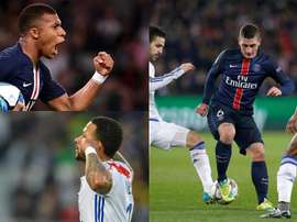 Mbappé, Depay y Verratti son de los mejores de la Liga. AFP/EFE