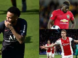 Neymar, De Ligt y Pogba pudieron arribar a la capital española. EFE/AFP