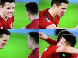 Ander Herrera dio todo un ejemplo ante su compañeros. Capturas/Movistar