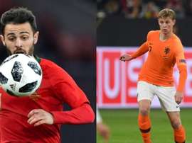 Bernardo Silva y Frenkie de Jong, los mejores de la Liga de las Naciones. AFP