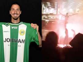 ¡Incendiaron la estatua de Ibrahimovic en Malmö! Hammarby/Instagram/Blatteultras04