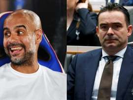 El Milan sueña con reunir a Guardiola y Overmars en su organigrama. AFP/EFE