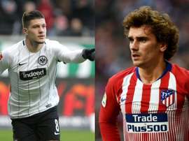 Jovic vs. Griezmann: dilema en el Barça. AFP