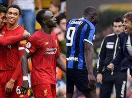 Liverpool e Inter son las máquinas de ganar en Europa. Montaje/AFP