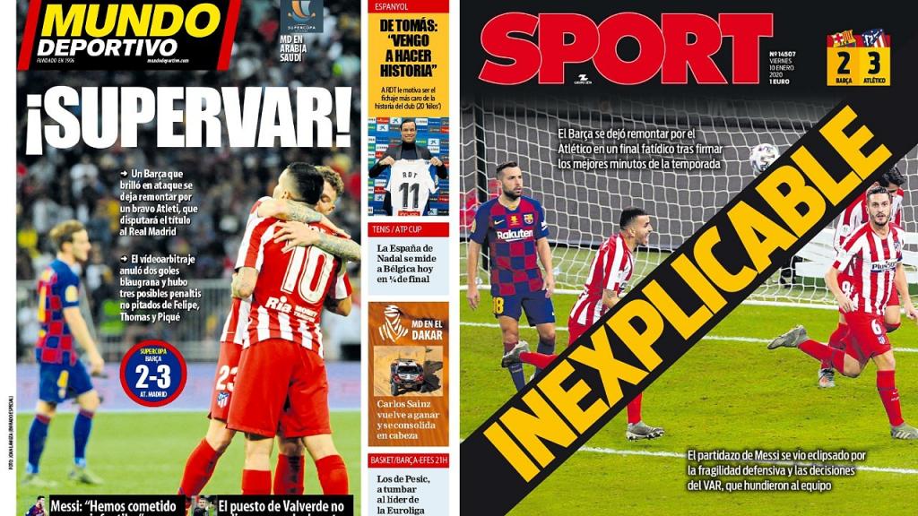 Outrage In The Catalan Press After Super Cup Var Controversy