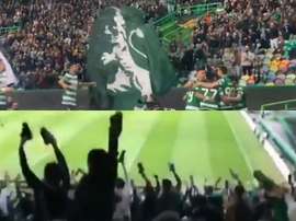 Protesta de los hinchas del Sporting. Twitter/Sporting_CP/BlazFilipe