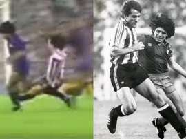 El jugador que mandó a Maradona al quirófano de una patada dio su pésame. Montaje/Captura