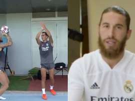 Ramos aprovechó el tiempo para relajarse. Capturas/RealMadrid