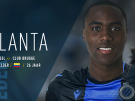 Balanta firmó con el Brujas tras tres temporadas en el Basilea. Twitter/ClubBrugge