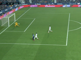 Morales hizo el 1-0 ante el Real Madrid. Captura/MovistarLaLiga