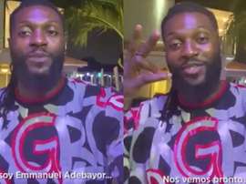 Adebayor podría llegar el viernes a Paraguay. Twitter/elClubOlimpia