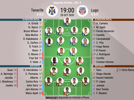 Onces del Tenerife-Lugo. BeSoccer