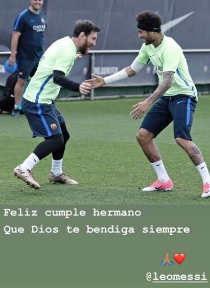 Neymar Souhaite Un Bon Anniversaire A Messi Avec Le Barca Dedans