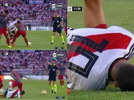Quintero se rompió el cruzado. Captura/TNTSports