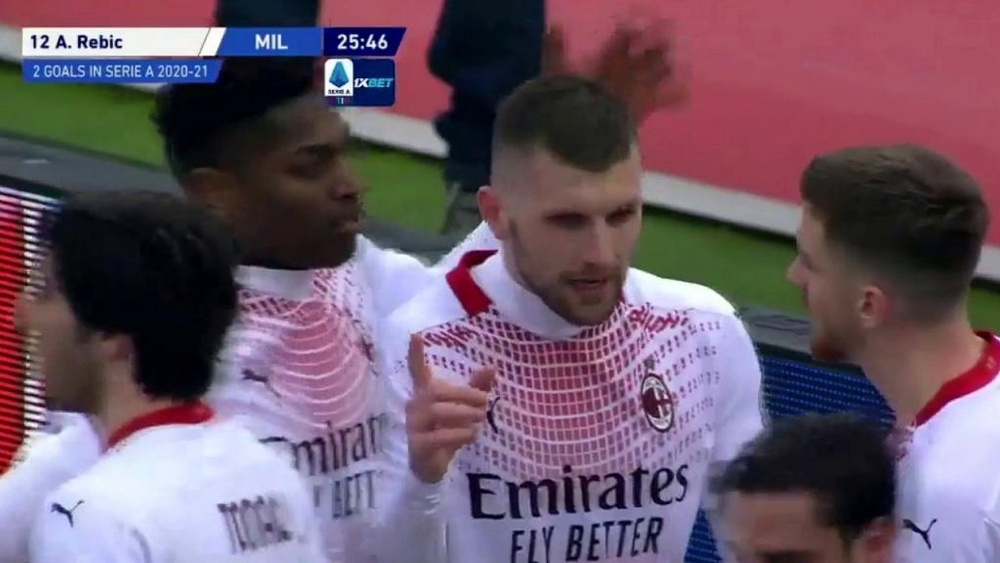 Rebic porta in vantaggio il Milan. MovistarLigadeCampeones
