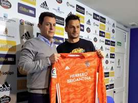 René quiere olvidar su primer partido con la Ponferradina. Twitter/SDP_1922