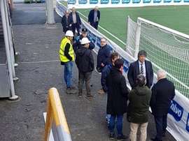 La Federación tuvo que comprobar el escenario. Twitter/BerganFC
