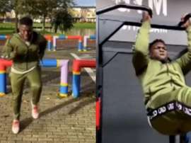 Drenthe entrena duramente en plena calle. Captura/roya2faces