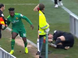 Uno de los dos iba a acabar en el suelo. Capturas/FACup