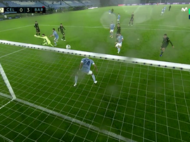 Sergi Roberto finiquitó el partido tras un jugadón de Messi. Captura/Movistar