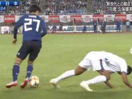 Kubo brilló en su debut con Japón. Captura