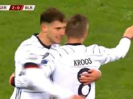 Un gol 'made in Kroos' para sentenciar a Bielorrusia. Captura/beINSports
