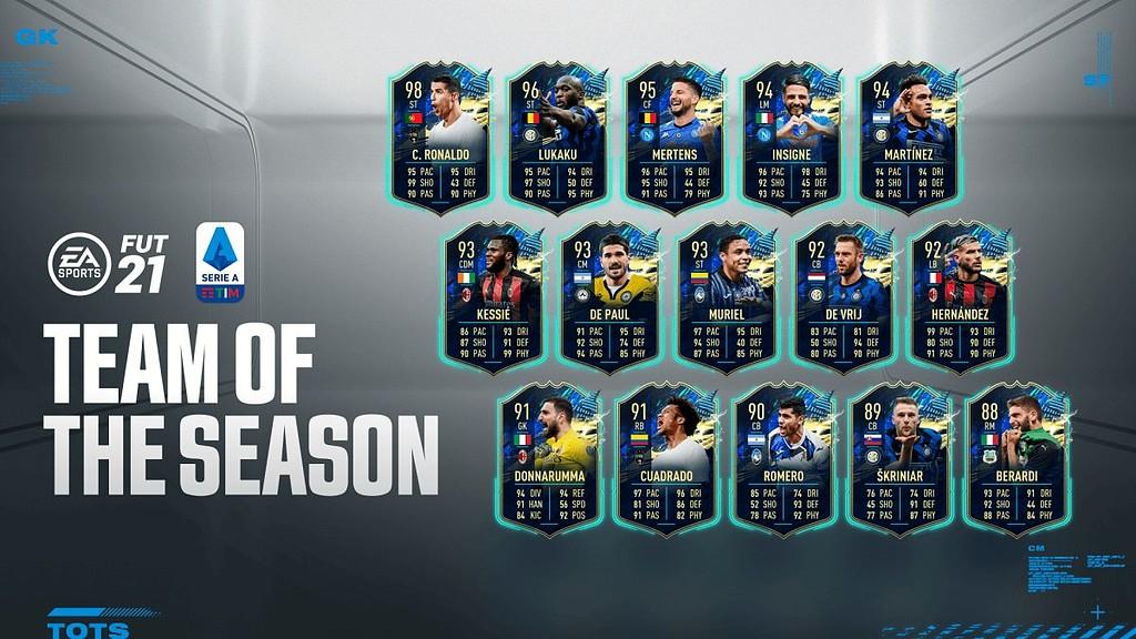 ¡El espectacular TOTS de la Serie A de FIFA 21 liderado por Cristiano!